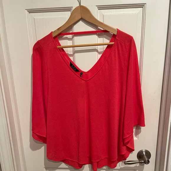 Zoa New York Redish Pink V-Neck Blouse XS - Picture 1 of 6